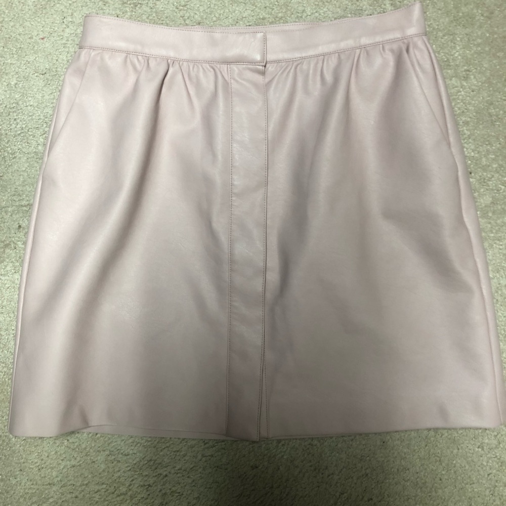 French Connection Purple Faux Leather Skirt with Pockets